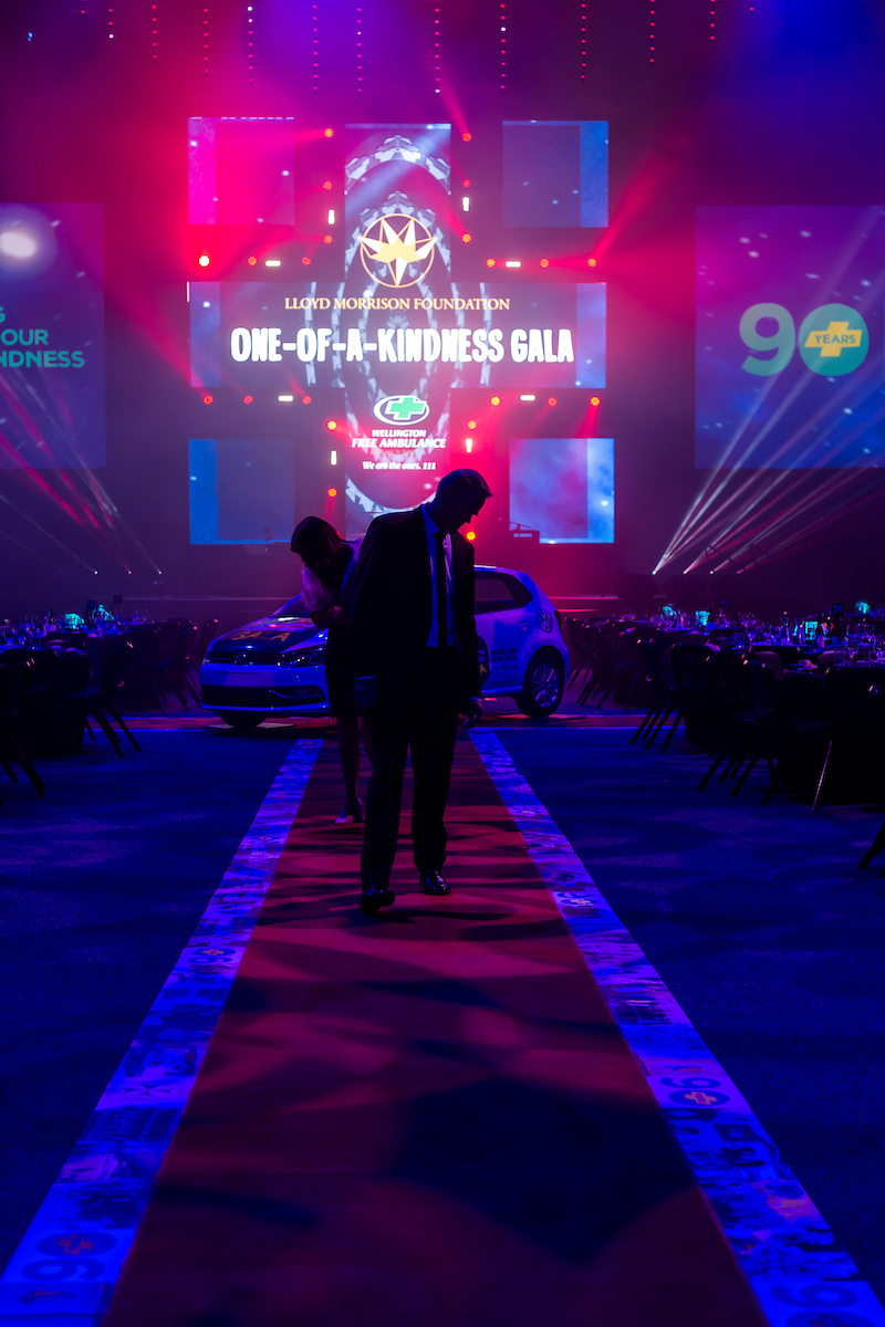 Wellington Free Ambulance gala stage and red carpet